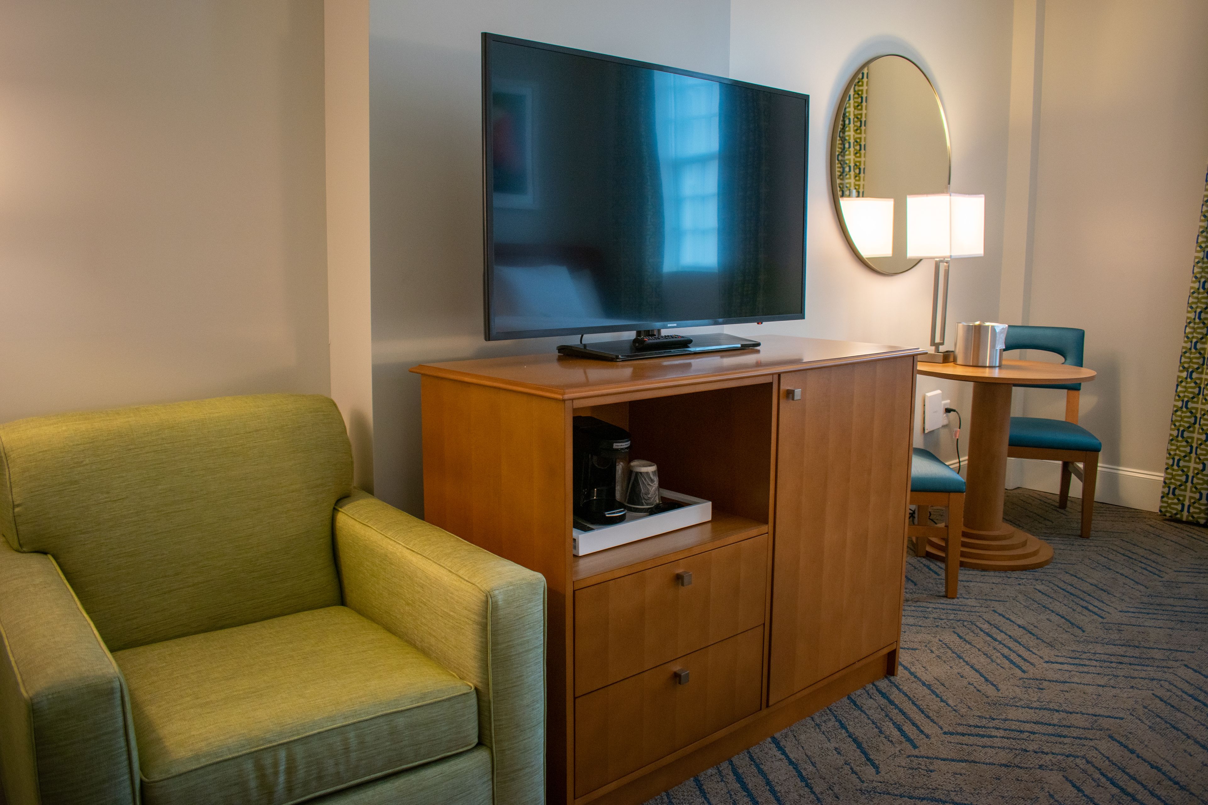 in-room safe, laptop workspace, blackout curtains, iron/ironing board