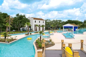 Seasonal outdoor pool, open 9:00 AM to 8:00 PM, sun loungers