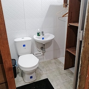 Ducha, toallas, jabón, papel higiénico