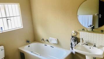 Family House, Garden View | Bathroom | Separate tub and shower, hair dryer, towels