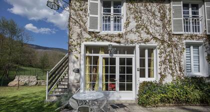 Gite on the edge of the Arac in a green setting with swimming pool