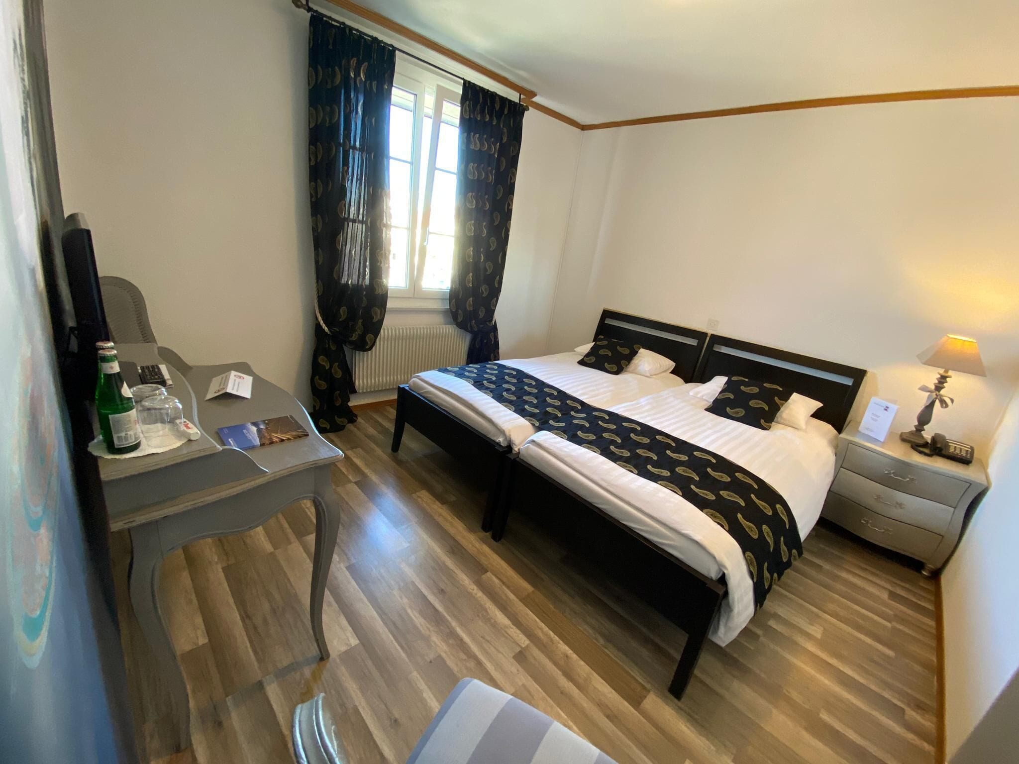 double or twin room, partial lake view | premium bedding, desk, blackout curtains, free wifi