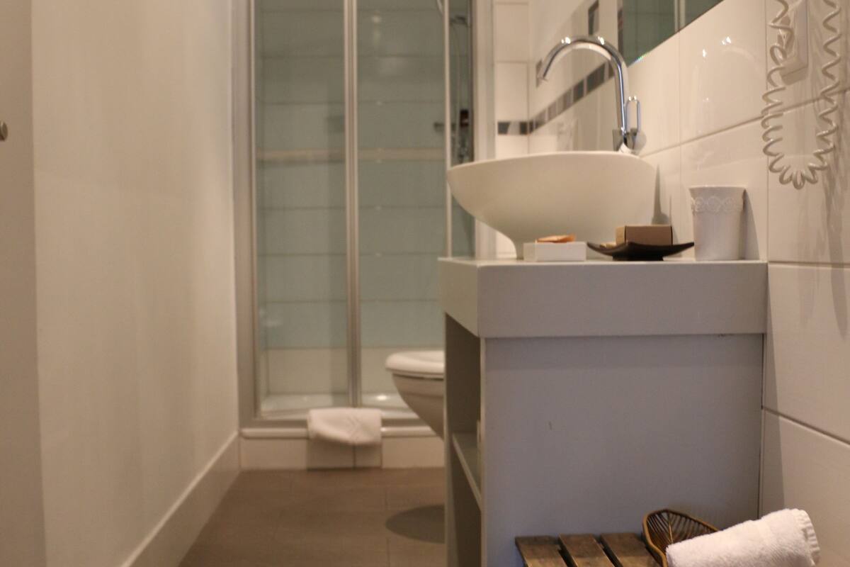 superior double room, partial lake view | bathroom | shower, free toiletries, towels