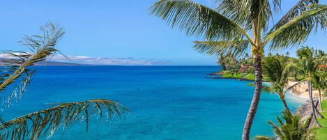 On the beach, beach towels