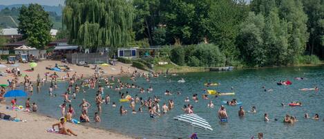 Beach nearby, sun loungers