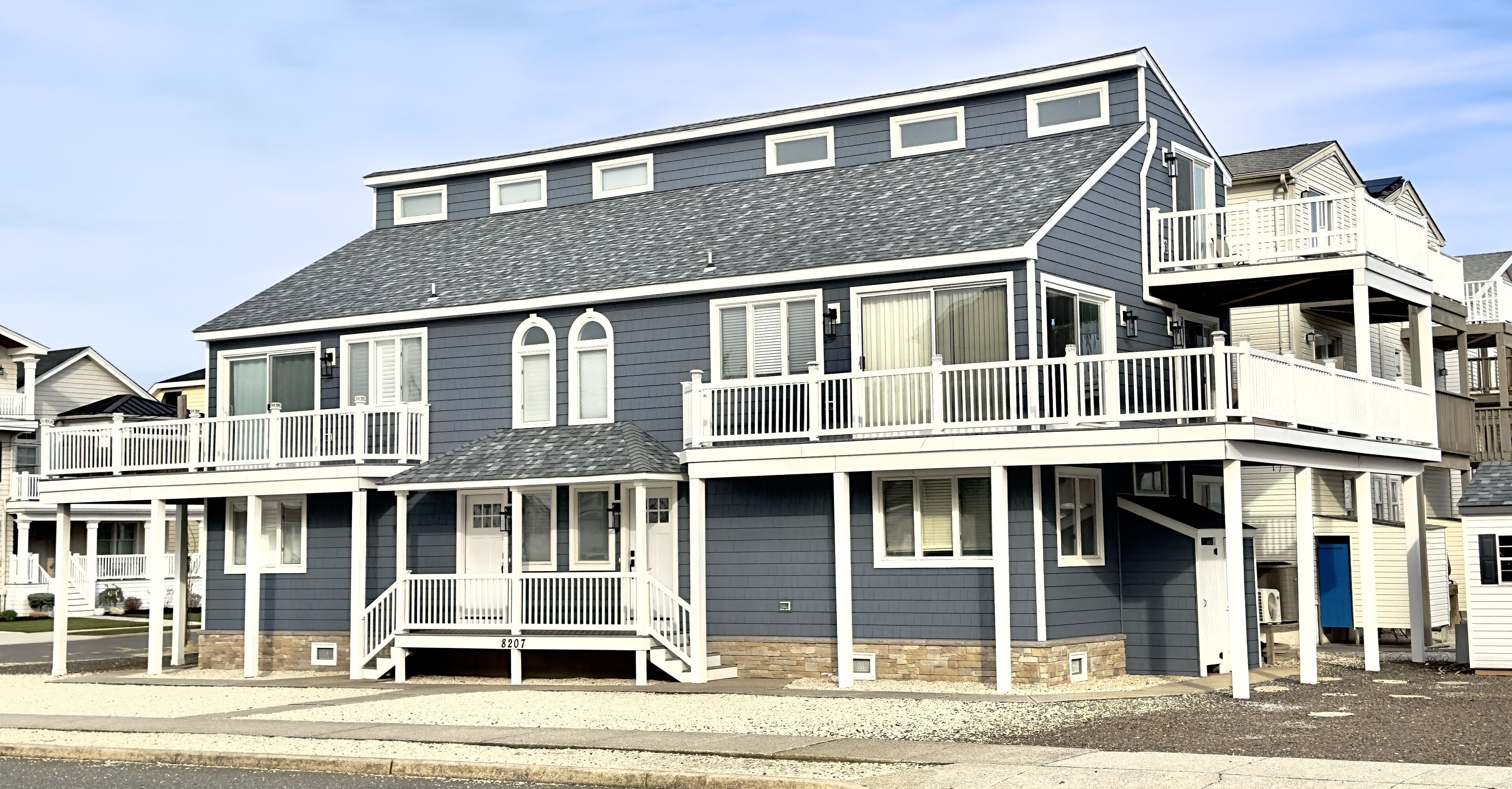 Ocean view deck.   Open area living, with wraparound deck.
