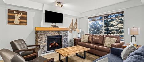 TV, fireplace, offices