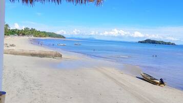On the beach, white sand, beach bar