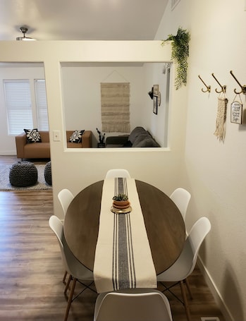 Dining. Come stay at our comfy, cozy, NEWLY RENOVATED home in the Ivins, UT!