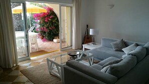 Televisión, chimenea y libros 