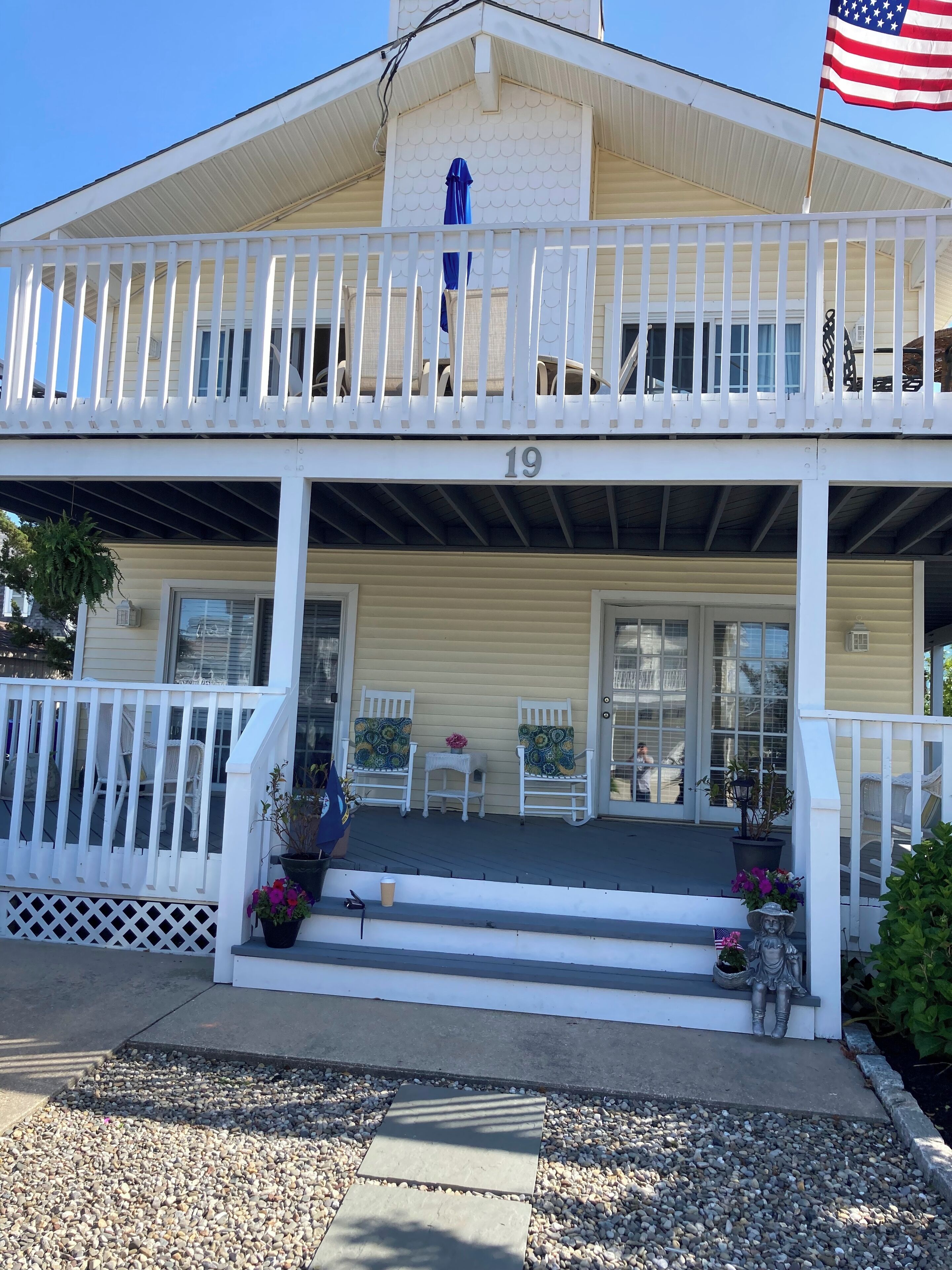 Located just steps from the beach. GREAT VIEWS OF THE OCEAN from the living area and the large wrap around deck on the second floor.