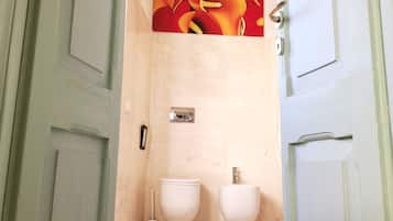 Shower, hair dryer, bidet, soap