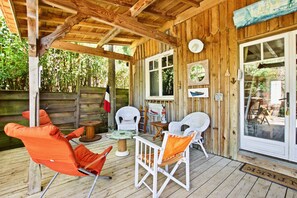 Terrace/patio - Second line: pretty hut in the 44 Hectares (Lège-Cap-Ferret)