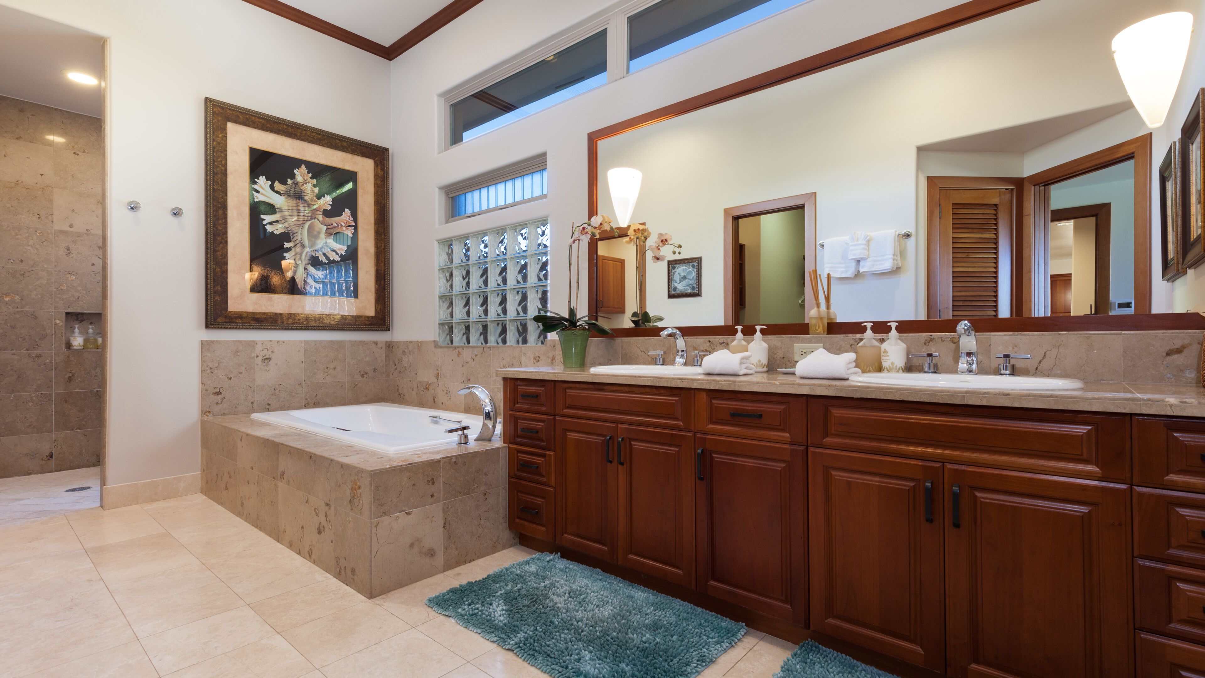 Bathtub, hair dryer, towels, soap