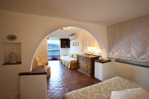 1 bedroom, desk, iron/ironing board, travel cot