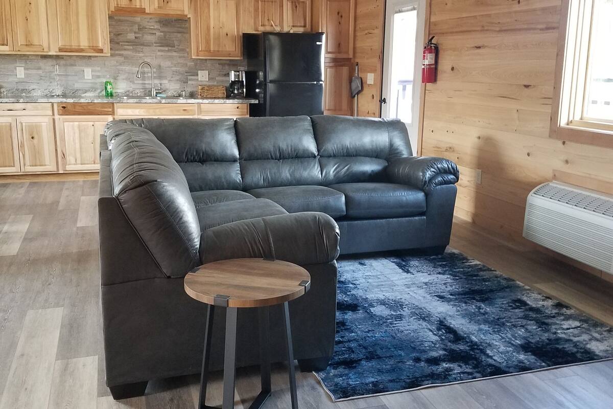 comfort condo, 1 bedroom, river view | living area | 50-inch flat-screen tv with satellite channels, tv