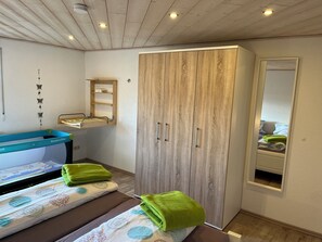 2 bedrooms, in-room safe, iron/ironing board, travel crib