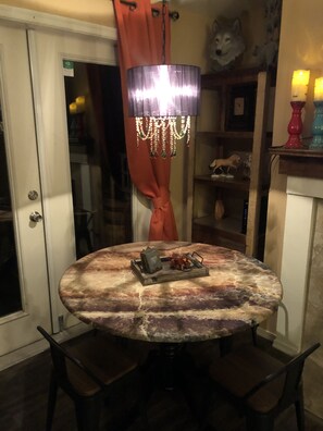 Dining - Osmo’s Hideaway surroundsed by Pines, 1 mile from restaurants and stores.  (Pagosa Springs)