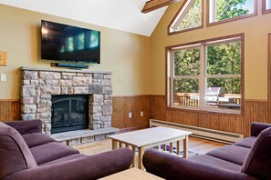 Smart TV, fireplace, video games