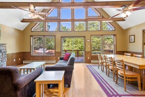 Smart TV, fireplace, video games