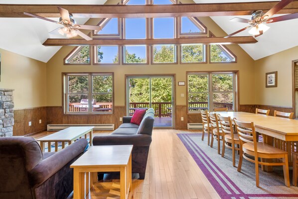 Smart TV, fireplace, video games