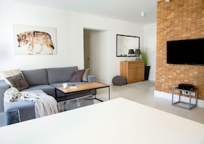 TV, books, stereo