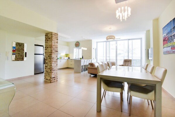 Apartment, 3 Bedrooms | Living area | Flat-screen TV - Gordon Beach Luxury PRK Stay at My Place (Tel Aviv)