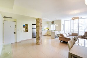 Apartment, 3 Bedrooms | Living area | Flat-screen TV - Gordon Beach Luxury PRK Stay at My Place (Tel Aviv)
