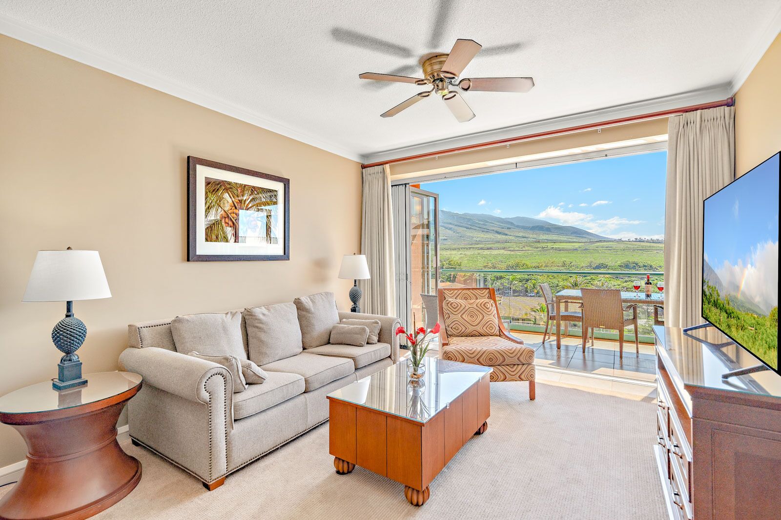 TV, DVD player, stereo