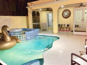 Outdoor pool, a heated pool
