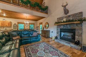 Téléviseur connecté, foyer, lecteur de DVD, livres