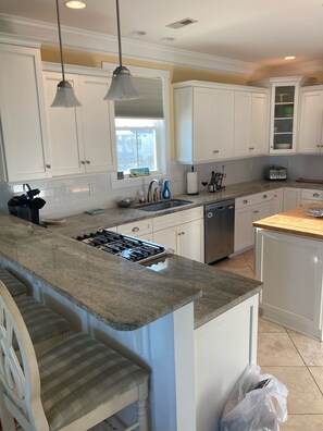 Fridge, microwave, oven, stovetop - CORNER LOT!!  FULL BEACH VIEW!! 20 STEPS TO BEACH!! (Oak Island)