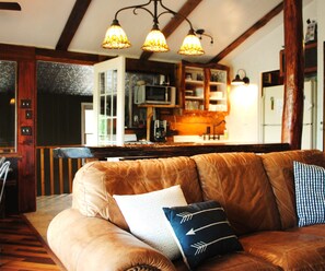 Smart TV, fireplace, Netflix, foosball