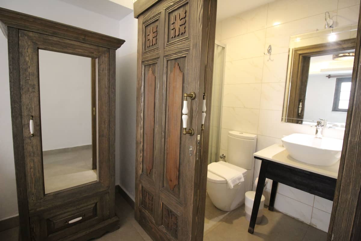 economy twin room (bodrum katı) | bathroom | shower, hydromassage showerhead, free toiletries, hair dryer