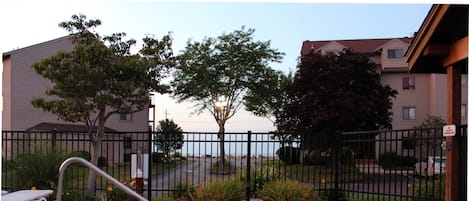 Outdoor pool, a heated pool, sun loungers