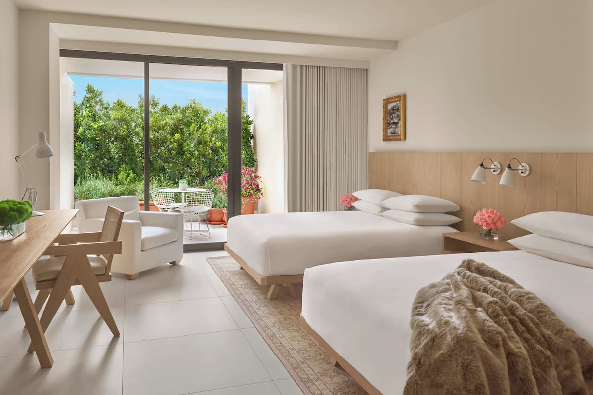 Deluxe Room, 2 Queen Beds, Terrace | 1 bedroom, hypo-allergenic bedding, pillowtop beds, minibar