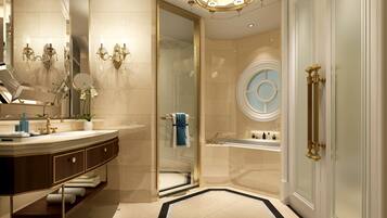 Shower, free toiletries, hair dryer, slippers