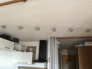 Fridge, microwave, oven, stovetop - For rent fully equipped studio with large terrace, 4-legged friends welcome (Ancelle)