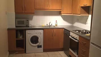 Fridge, microwave, oven, electric kettle