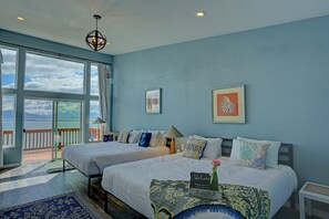 Cobertura superluxo, vƔrias camas, vista para o oceano | 1 quarto, roupas de cama premium, edredons de pluma