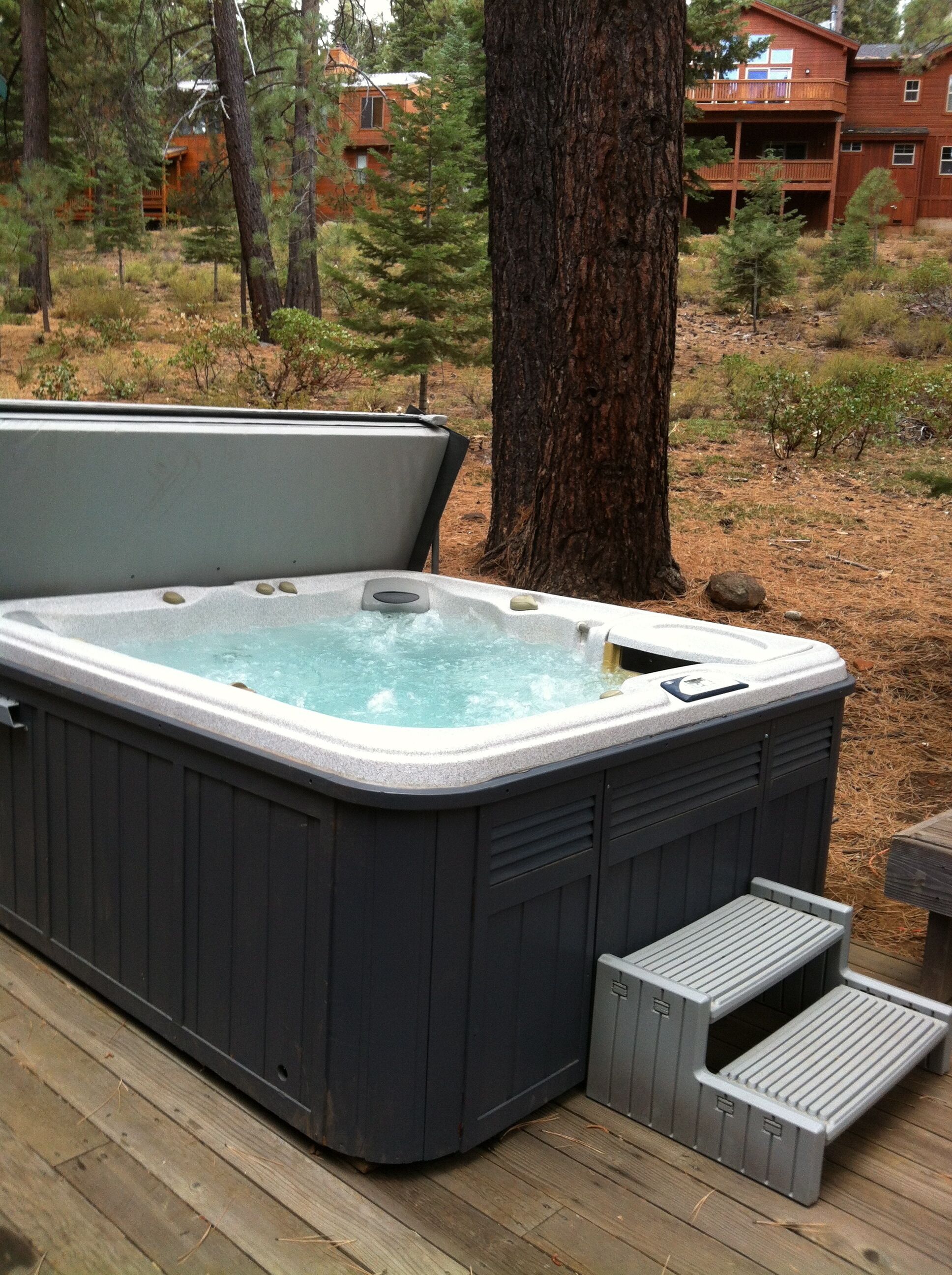 Hot Tub located on the back deck - easy access!
