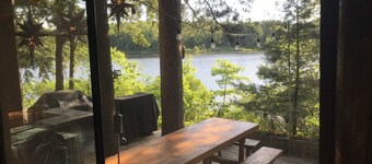 Private spacious lakefront pet friendly lodge on 300 acres,swim hike fish relax!