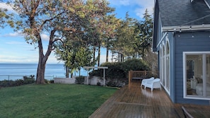 Terrace/patio - Oceanfront Views with Pool Table, 700sqft Deck & Game Room. (Port Angeles)