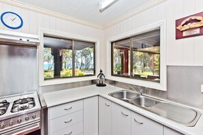 House, 3 Bedrooms | Private kitchen | Full-size fridge, oven, stovetop, cookware/dishes/utensils - Bali Beach House (Bulwer)