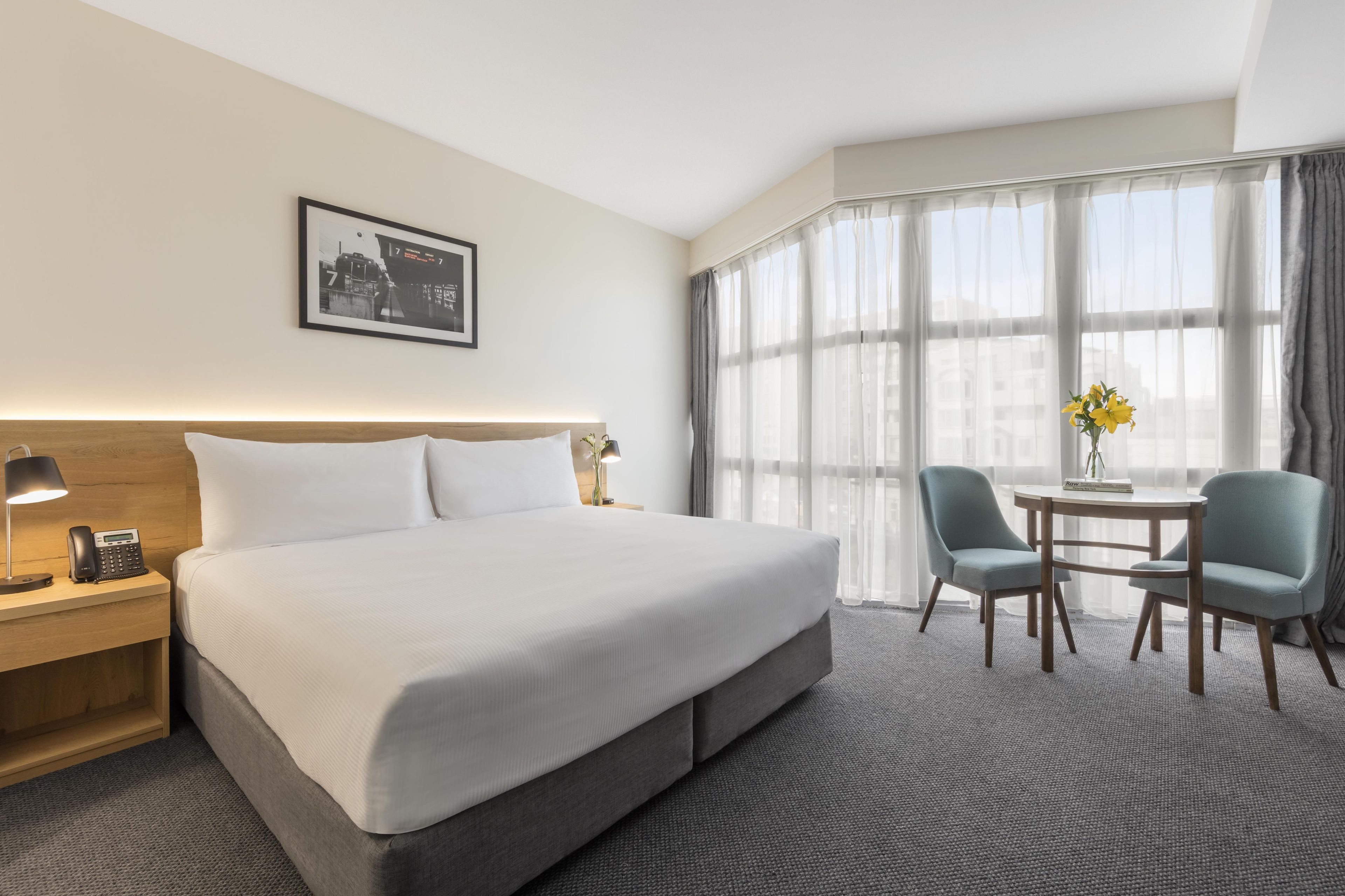 In-room safe, desk, laptop workspace, blackout curtains