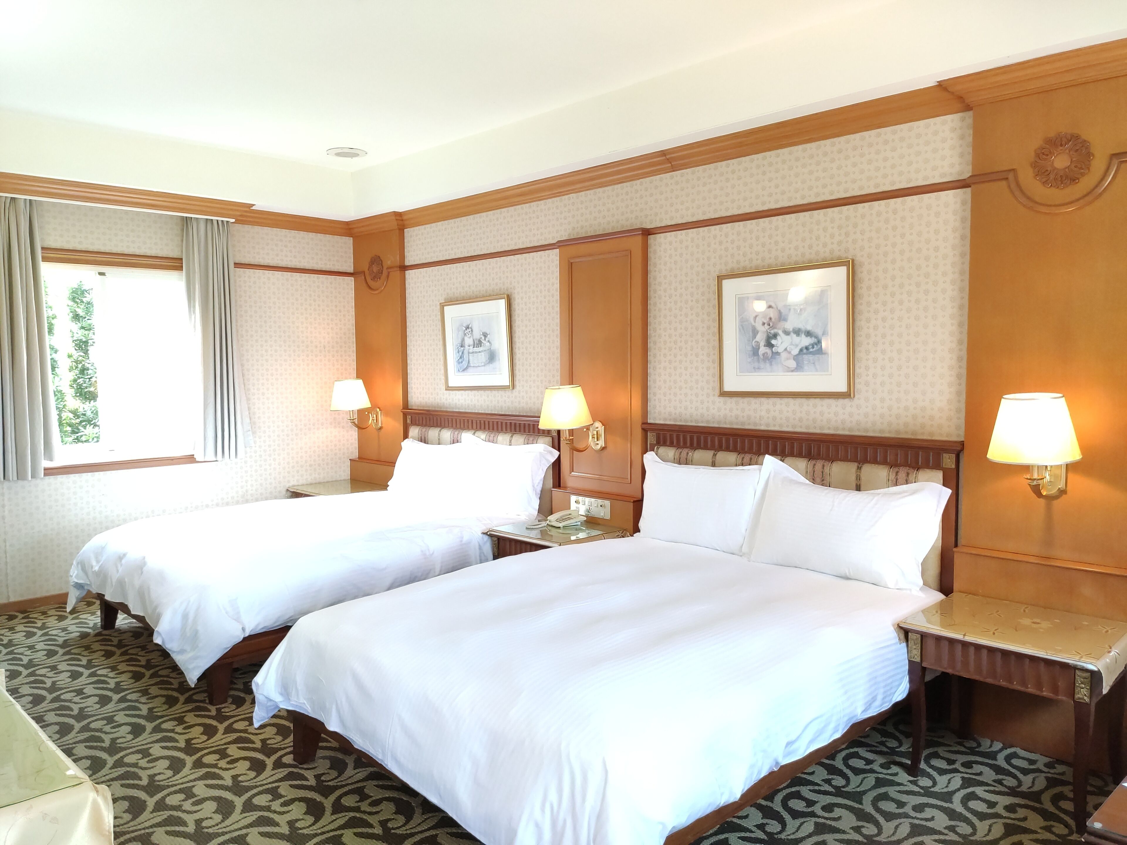 desk, blackout curtains, free wifi, bed sheets