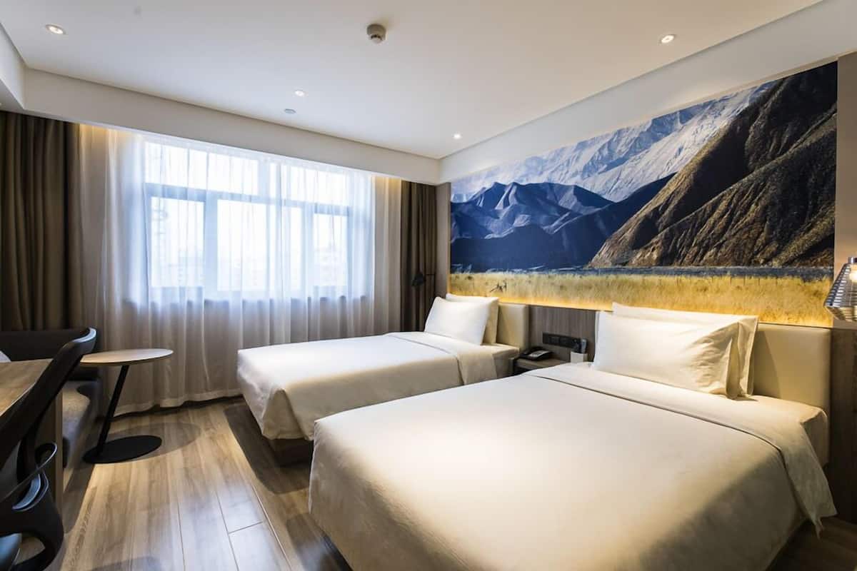 Standard Double Room, Multiple Beds | Premium bedding, down duvets, memory-foam beds, desk