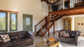 Smart TV, fireplace, DVD player, video library