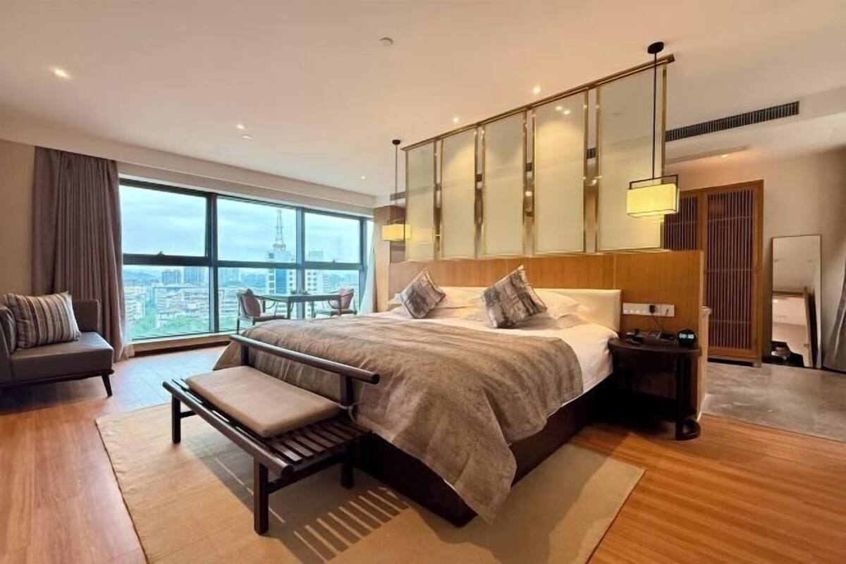 Desk, blackout curtains, cots/infant beds, rollaway beds