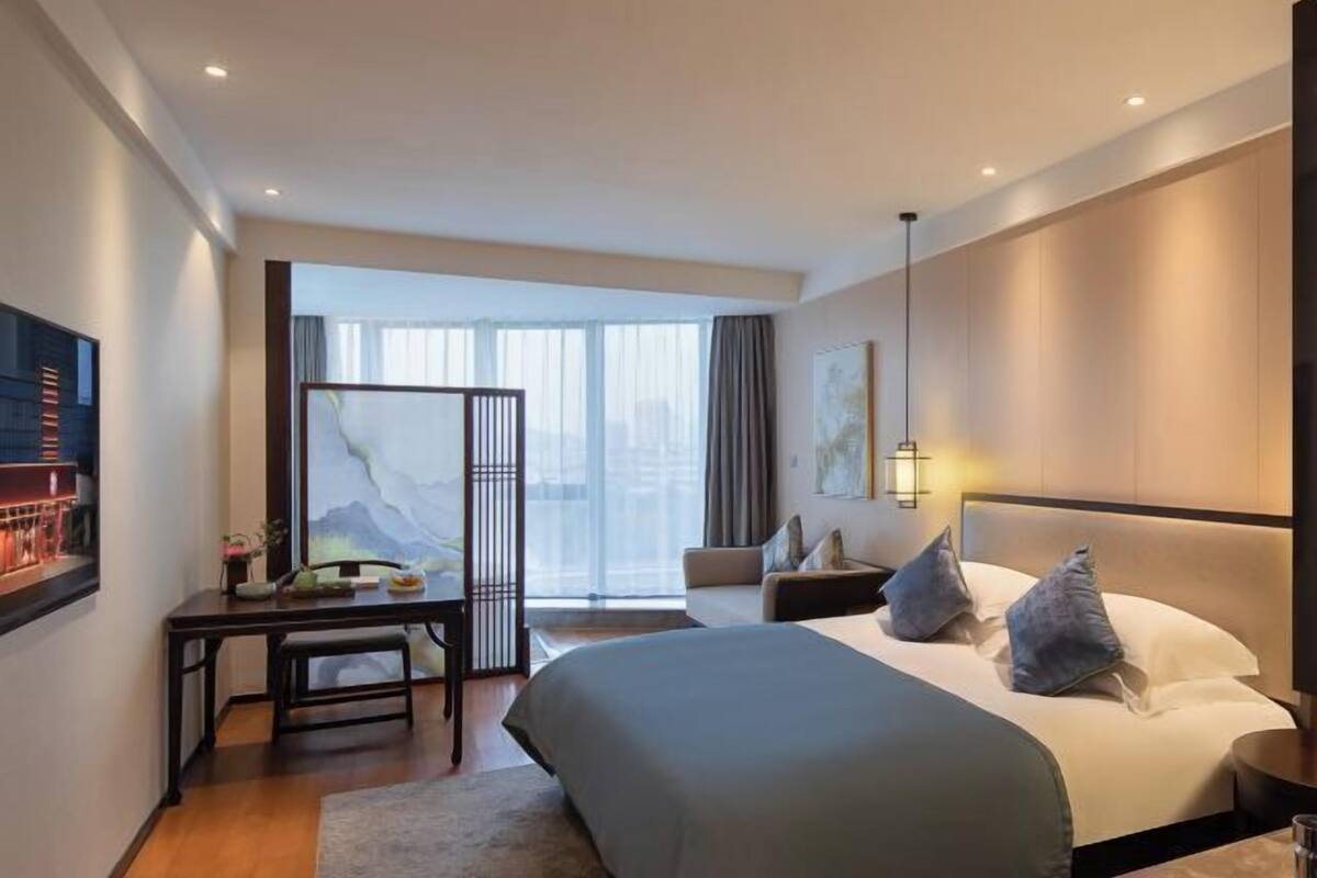 Desk, blackout curtains, cots/infant beds, rollaway beds